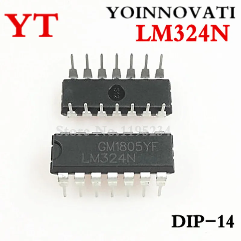 100 шт./лот LM324N LM324 OPAMP GP 1,2 МГц DIP14 IC