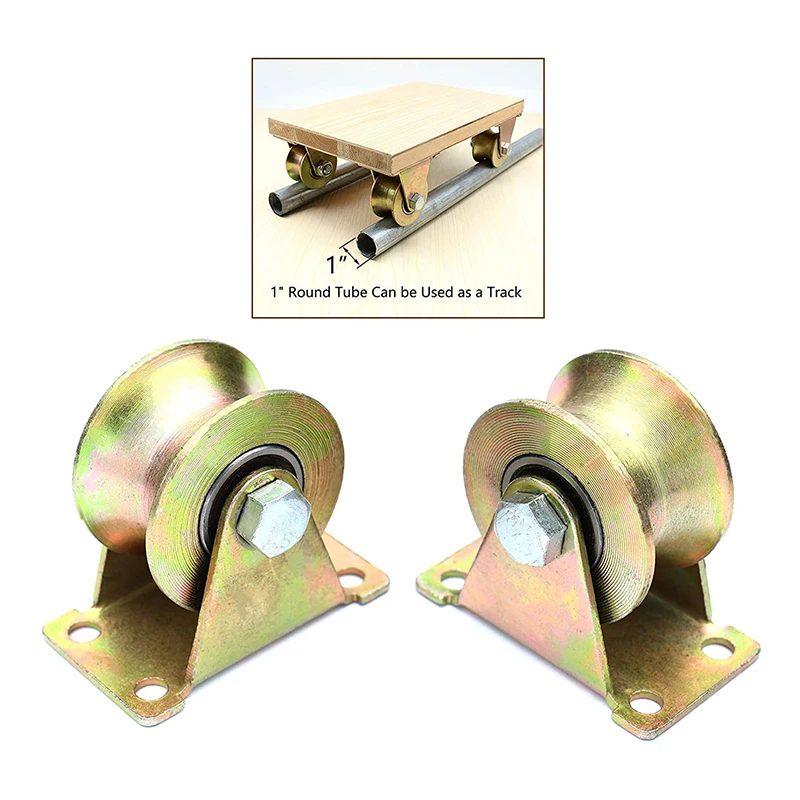 2 Pcs inch U-Groove Track Wheel Sliding Door Roller for Inverted Rolling Gate Industrial Machines Wire Rope Rail | Инструменты