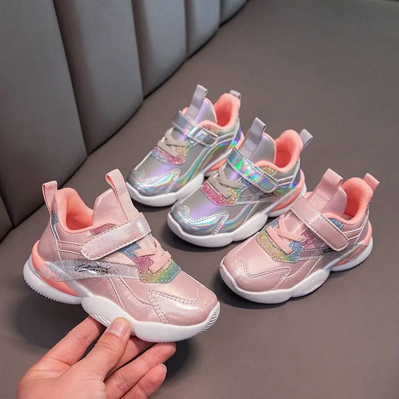 

2021 Girls Casual Shoes Light Mesh Sneakers Kids Summer Children Fashion Tenis Cute Sport Cartoon Female Running Sock Footwear