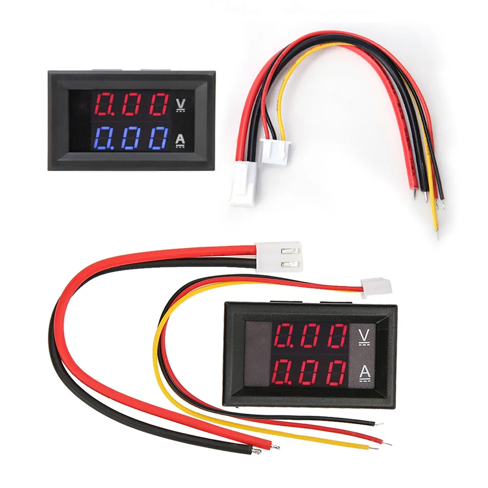 Мини цифровой вольтметр Амперметр DC0 100V/10A светодиодный DC двойной дисплей датчик