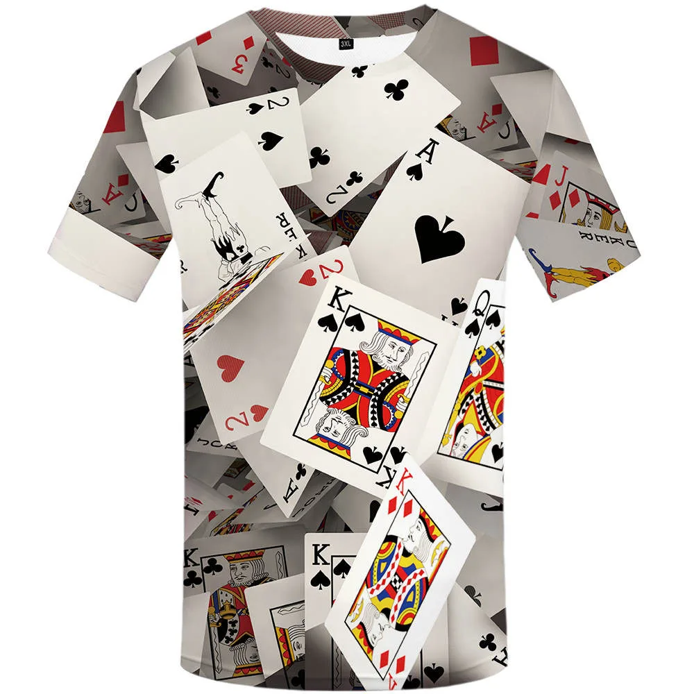 

Brand Poker T shirt Playing Cards Clothes Gambling Shirts Las Vegas Tshirt Clothing Tops Men Funny 3d t-shirt2021