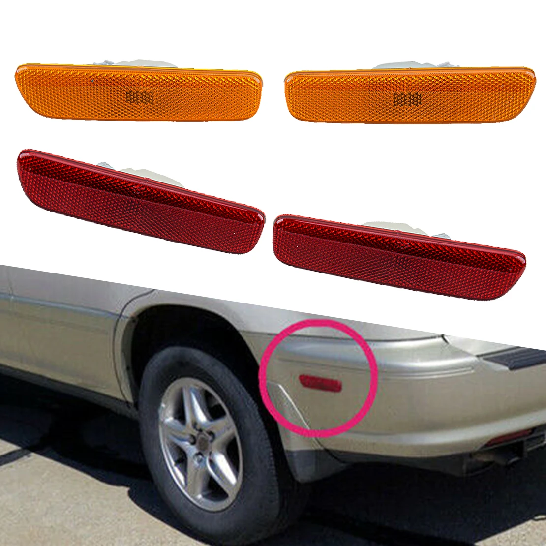 

1 компл. Передний Задний бампер боковой габаритный фонарь угловой фонарь подходит для Lexus RX300 IS300 2001 2002 2003 81740-48010 81750-48010