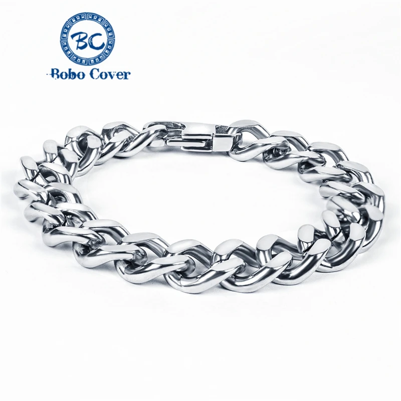 Высококачественный мужской браслет из титановой стали Женская цепочка хип хоп в
