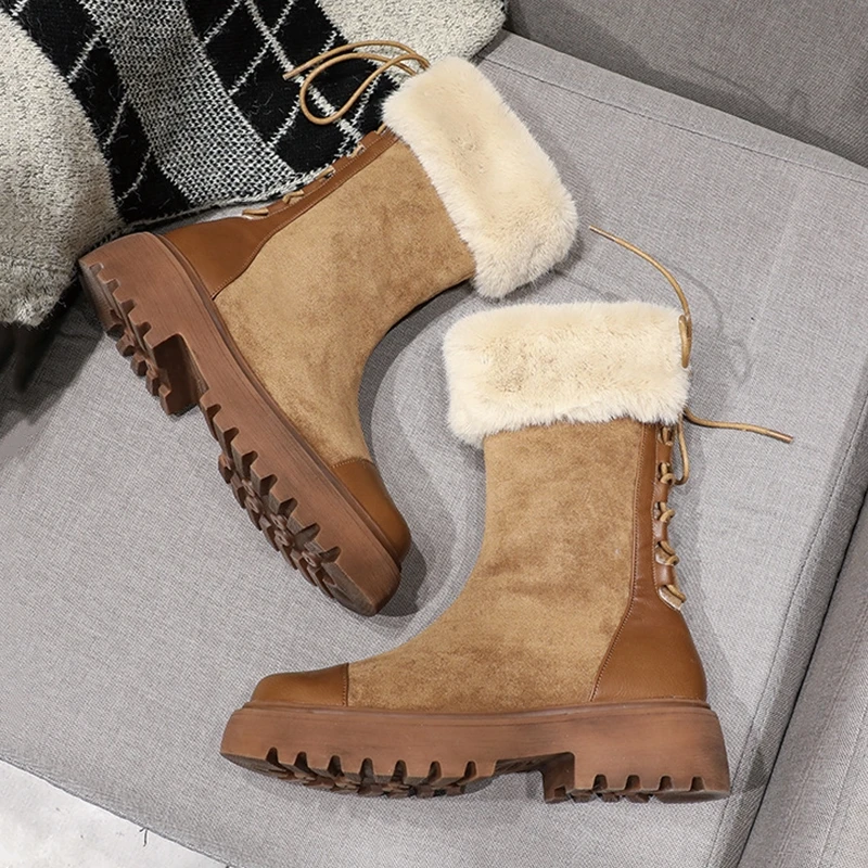 Новинка 2019 года зимняя женская обувь на меху модные зимние сапоги до середины