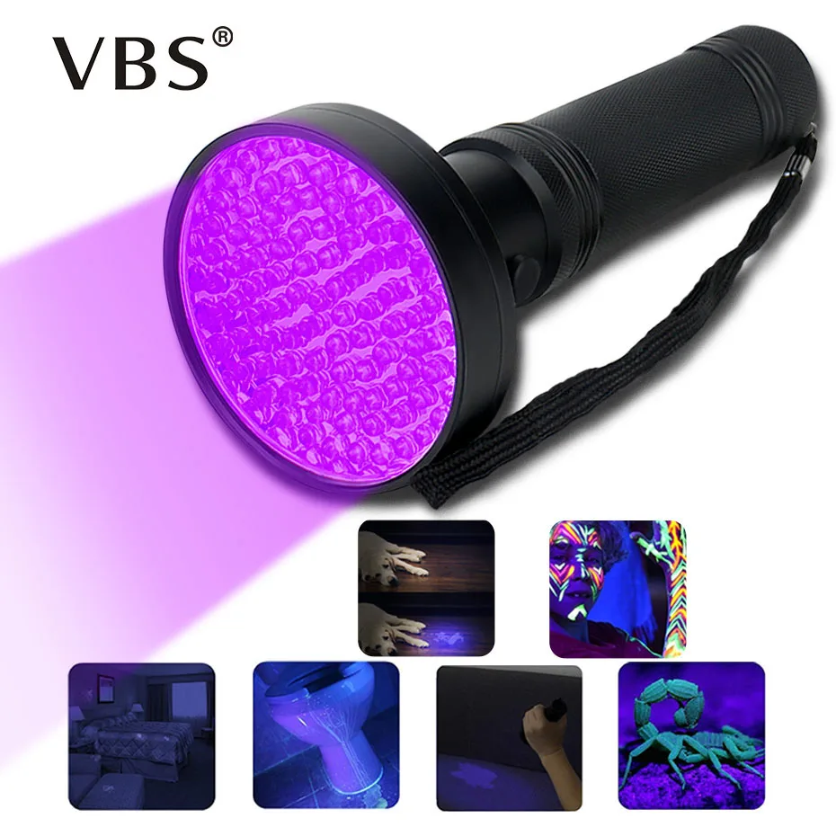 

High quality UV Light 100LED 51LED Q5LED UV Light Zoom Flashlight torch light lamp safety UV Ultraviolet detection AA battery A1