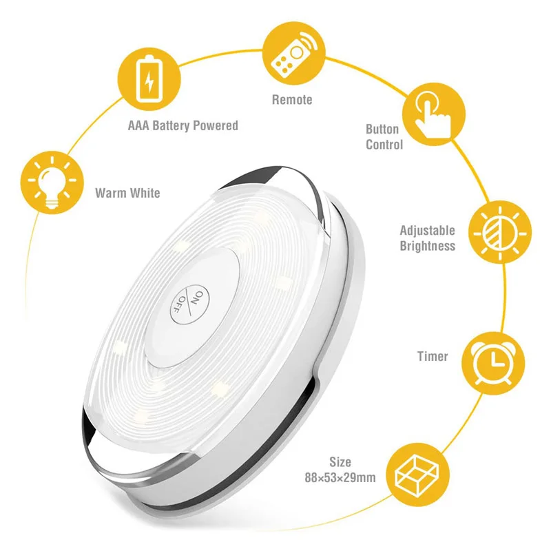 1/6 шт. Беспроводной светодиодный ночсветильник на батарейках | Лампы и освещение