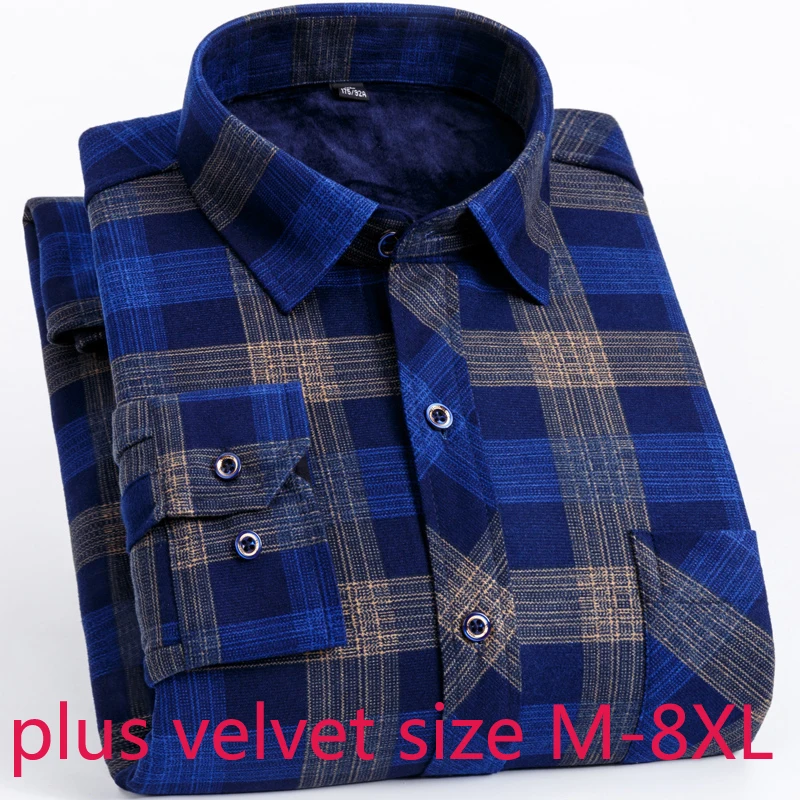 Новинка 2020 бархатные термальные мужские зимние утепленные рубашки с длинным