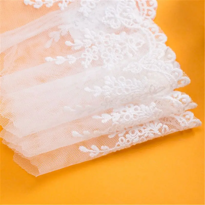 

10CM Wide And High Quality White Lace Embroidery Flowers Wedding Lace Applique Handmade DIY Headdress Sewing Clothing Decoration