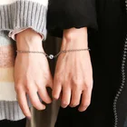 Набор из двух предметов, браслет для пар, панцирная цепь из нержавеющей стали, кубинский браслет, ювелирные изделия для женщин и мужчин, BFF подарки