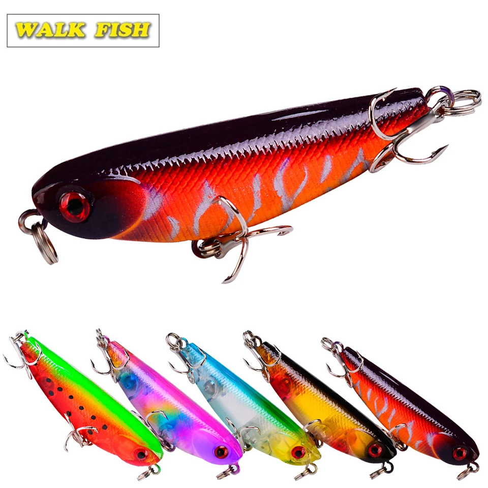 

WALK FISH 57mm/4.5g Floating Pencil Fishing Lure Wobbler Artificial Hard Fishing Baits 3D Eyes Saltwater Baits Fishing Tools