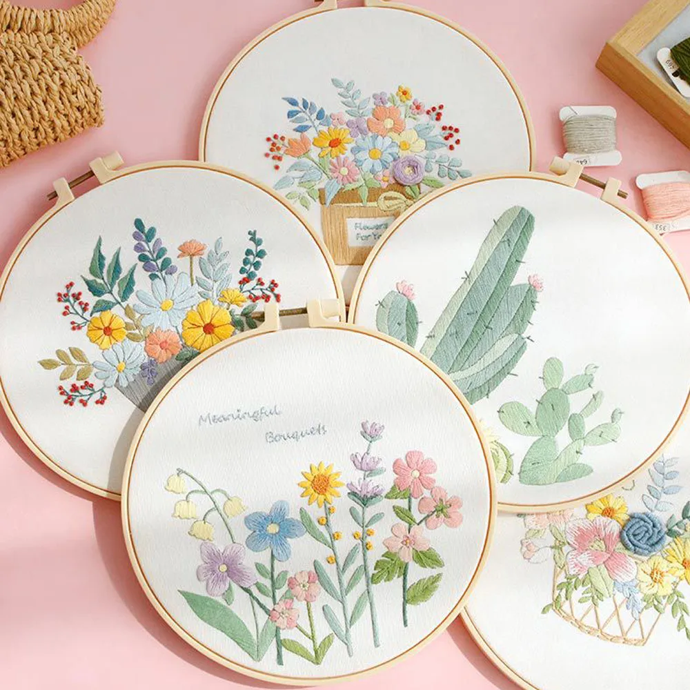 Merry Christmas Embroidery Kit DIY Cross Stitch Set for Beginner Flowers Pattern Printed Sewing Art Craft Painting Home Decor | Дом и сад