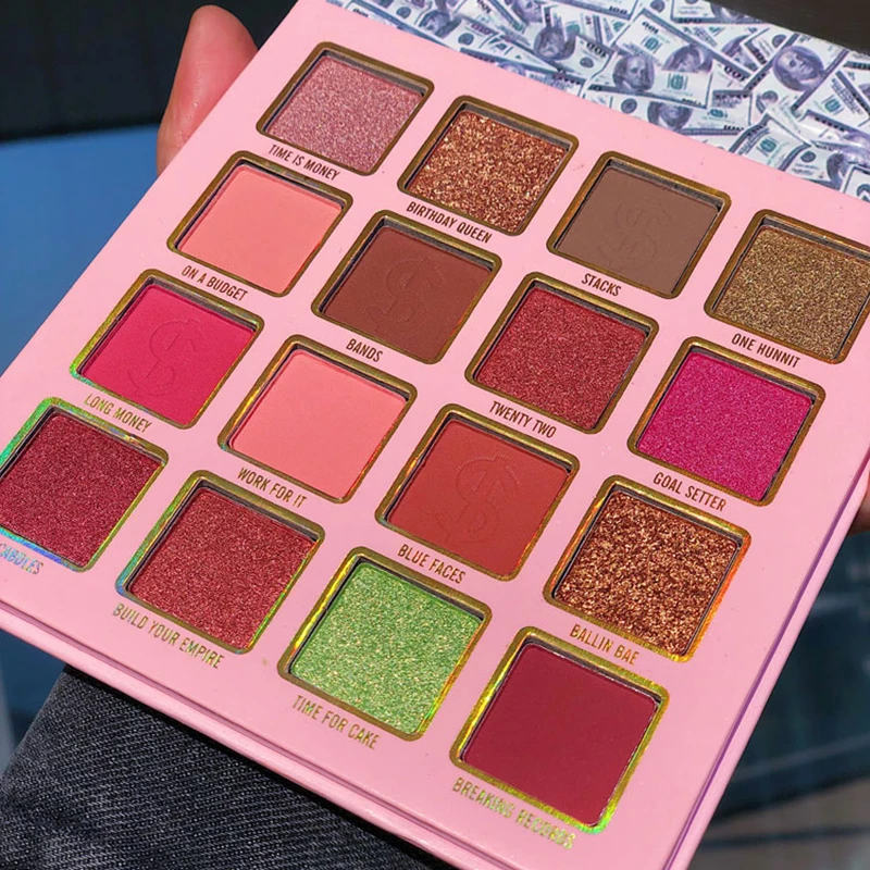 Матовые перламутровые блестящие водостойкие тени для век 16 цветов пигментные