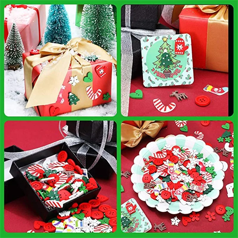 

100PCS Mixed Color Wooden Buttons Sewing Button Kid's Scrapbooking DIY Craft Wedding Christmas Decoration New Year Random Style