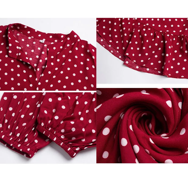 Платье женское Винтажное с принтом в горошек пикантный пляжный сарафан V