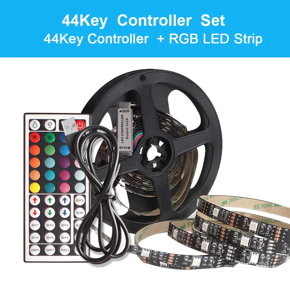 IR 44Key Controller Светодиодная подсветка под шкаф RGB USB Светодиодная лента кухонный шкаф ночной Светильник s RF пульт дистанционного управления для домашнего гардероба светодиодный Диодная лента DC 5V - Цвет: IR 44Key Controller