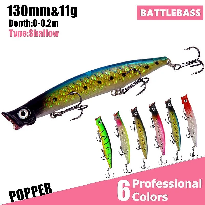 

2020 Artificial Jerkbait 11cm 13.5g Popper Minnow Lure Wobbler Fishing Lure High Quality Hooks Shallow Diving Suspending