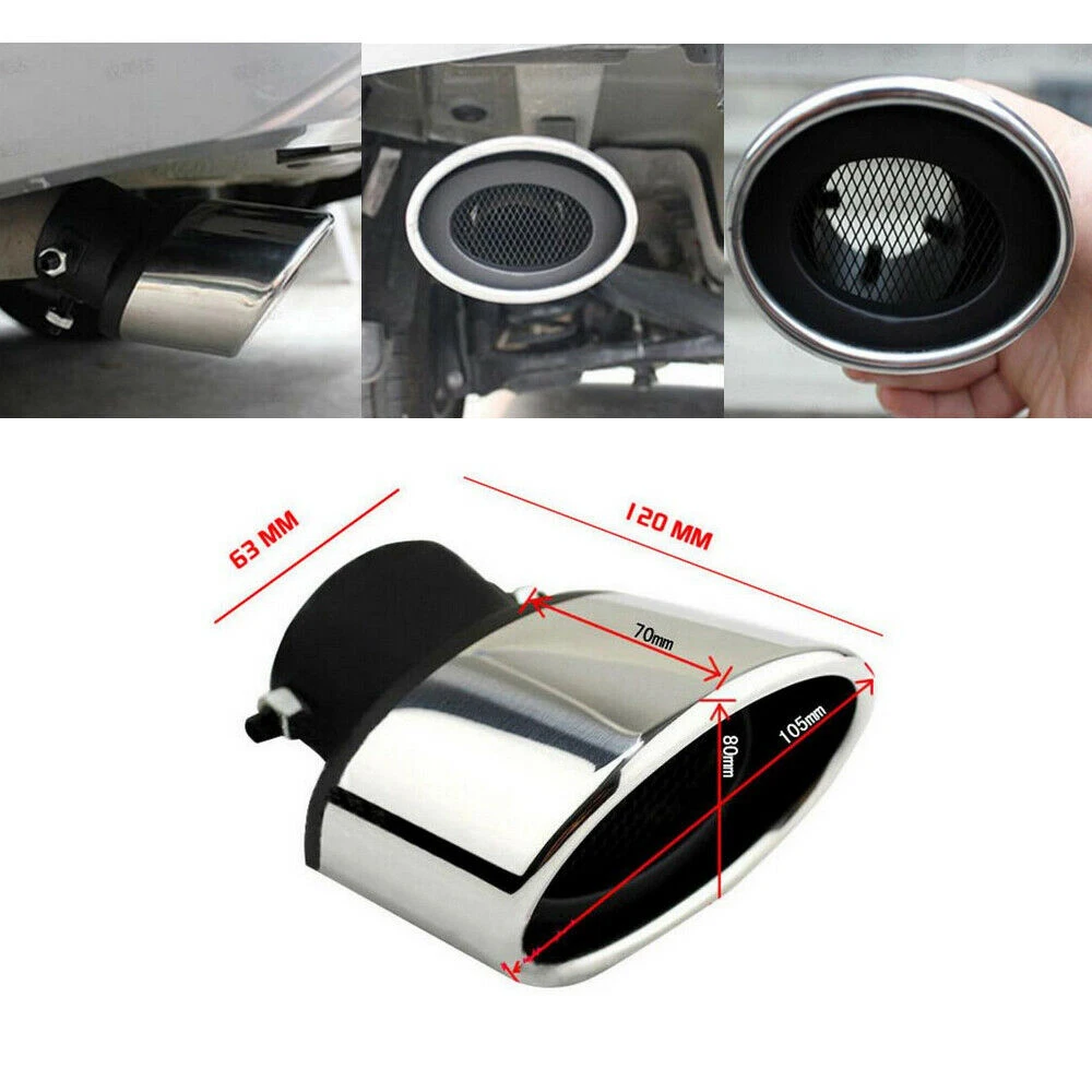 

Silver Car Exhaust Muffler Tip Tail Pipe End Trim for Ford Focus 2011 2012-2016 US Warehouse Free Shipping