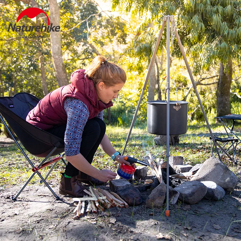 

Naturehike Camping Cookware 6L 10L Large Capacity Hanging Pot Picnic Cookware Tourist Aluminum Alloy Portable Pot Camping Tripod