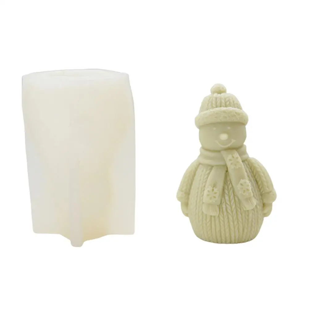 

Christmas Snowman Candle Moulds Soft Scented Candle Mold Recyclable Wax Snowman Silicone Molds For Hand-made Crafts Diy Christm