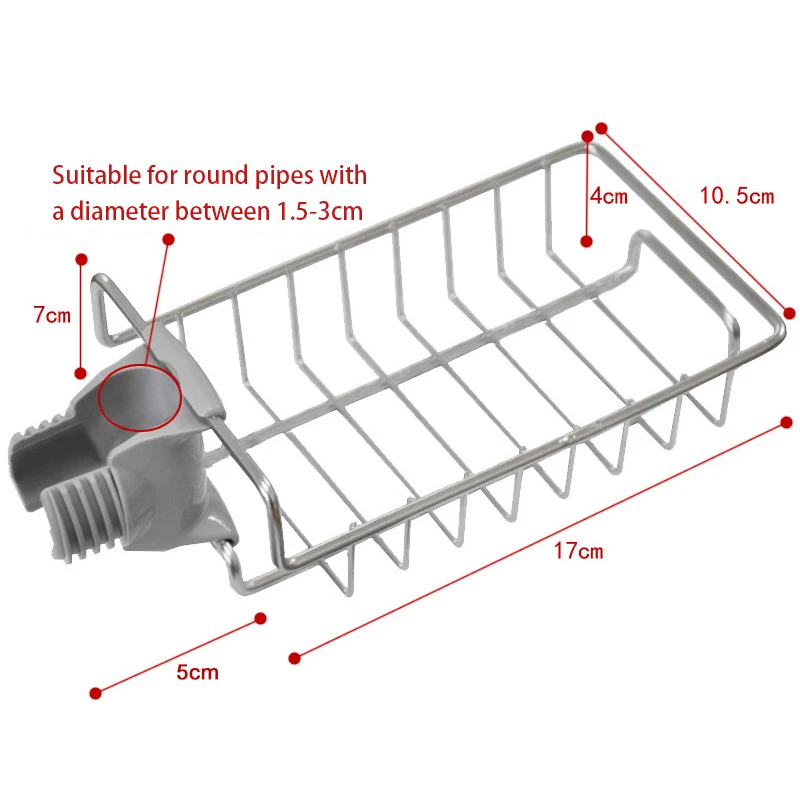 

Kitchen Stainless Steel Adjustable Faucet Drain Rack Free Perforated Sink Rag Sponge Storage Rack Bathroom Soap Storage Holder