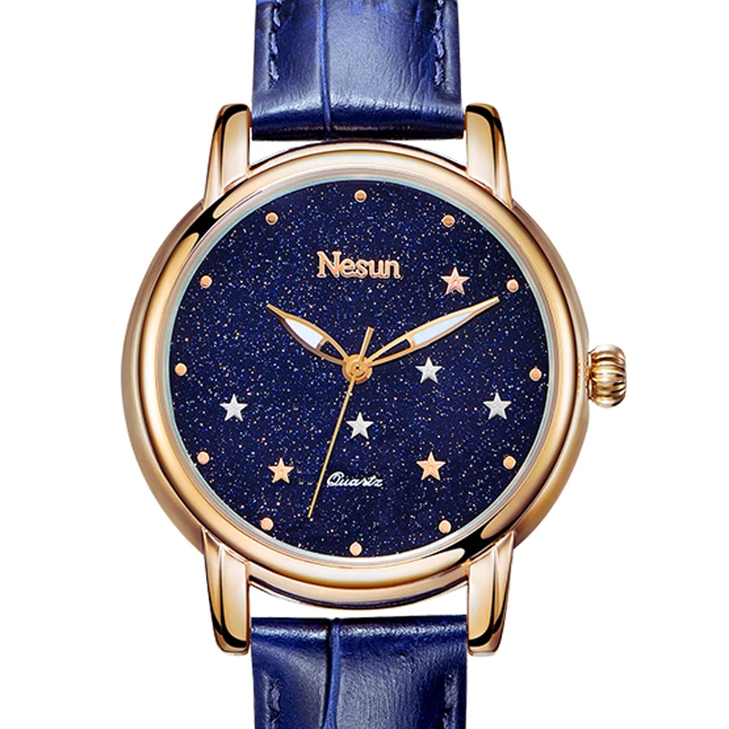 Швейцария Элитный бренд Nesun часы для мужчин и женщин с японским кварцевым