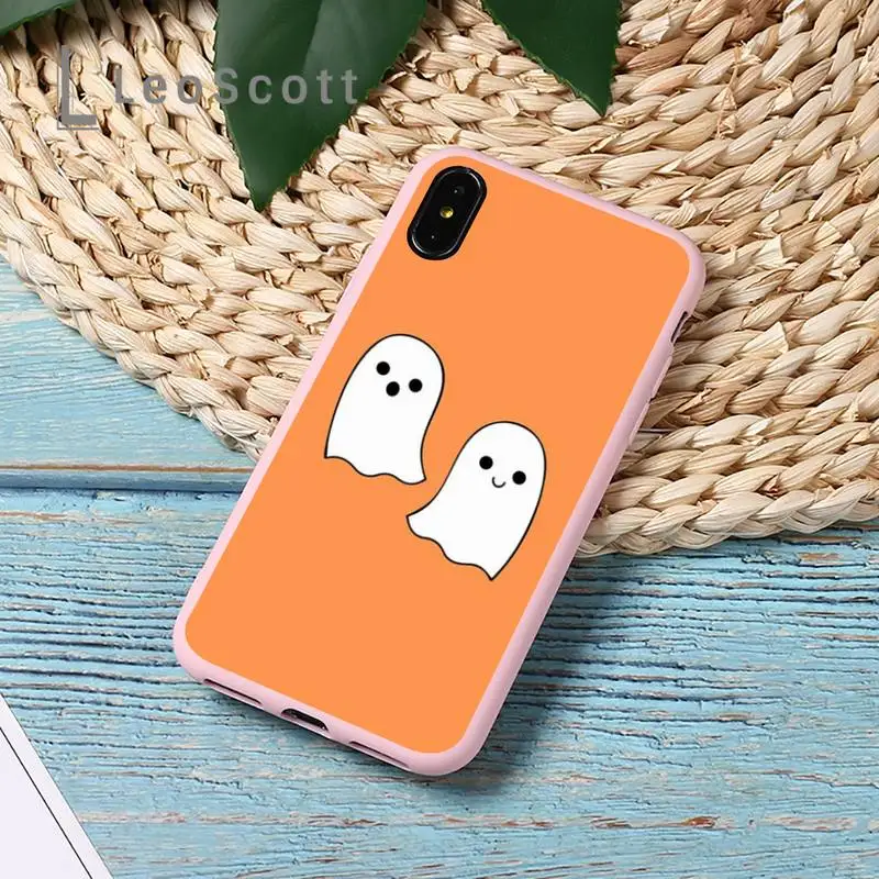 

cute ghost spooky cartoon lovely Phone Case Candy Color for iPhone 11 12 mini pro XS MAX 8 7 6 6S Plus X 5S SE 2020 XR