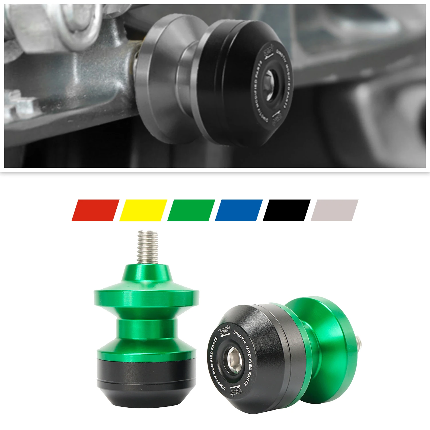 

Motorcycle Swingarm Spools for 8mm Kawasaki ZX6R/Ninja 636 ZX10R Z1000 Z650/Ninja 650 Z900/Z900RS Ninja 400