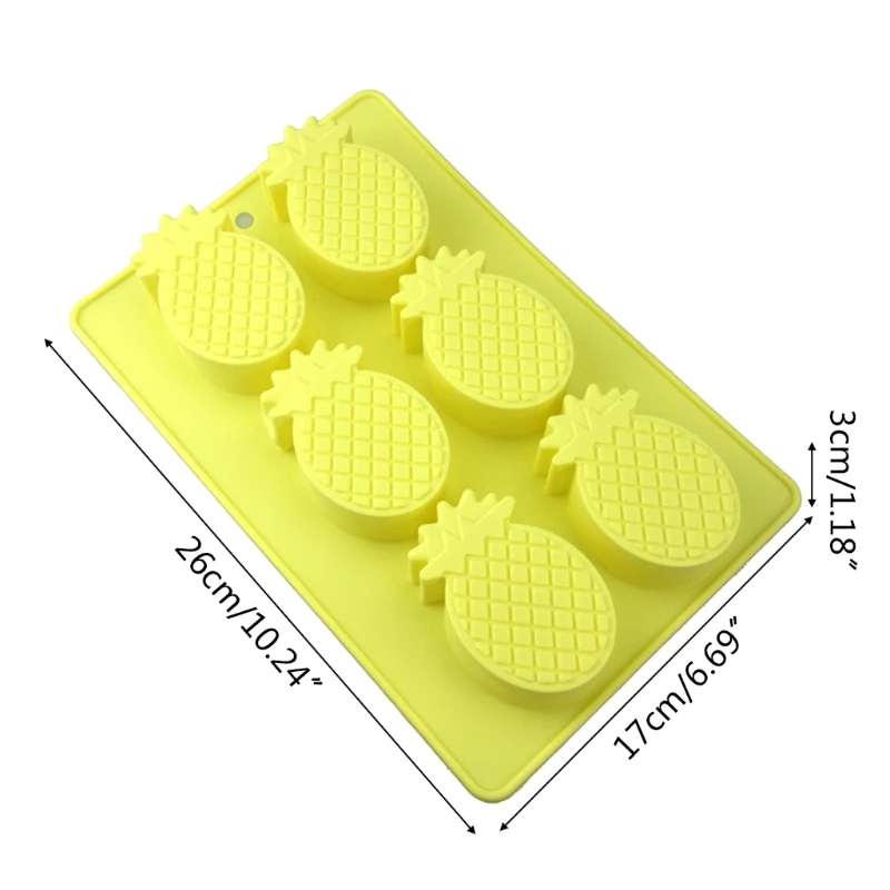 

6 Cavity 3D Pineapple Silicone Mold for Baking Chocolate Mousse Cake Ice Cream French Dessert Pastry Mould