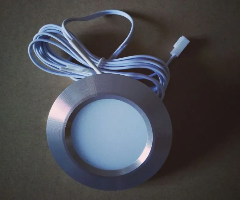 Светодиодный подсветка для шкафов 12V 3W Кухня счетчик мебельная полка освещение под шкаф украшения мебели круглый точечные лампы