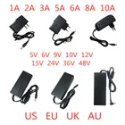 5 в 6 в 9 в 10 в 12 В 15 в 24 в 36 В 48 В 1A 2A 3A 5A 6A 8A 10A адаптер переключатель питания зарядное устройство ЕС США для светодиодсветильник т видеонаблюдения