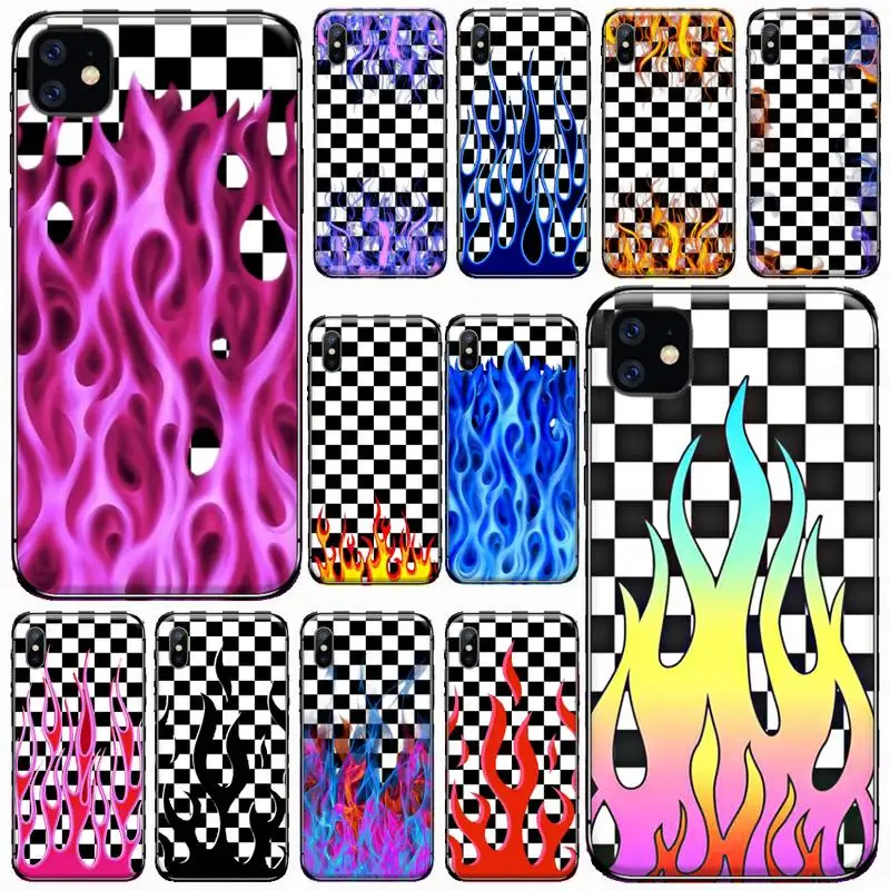 

Artistic personality Fire Flame Phone Case for iPhone 11 12 pro XS MAX 8 7 6 6S Plus X 5S SE 2020 XR Soft silicone Cover Shell