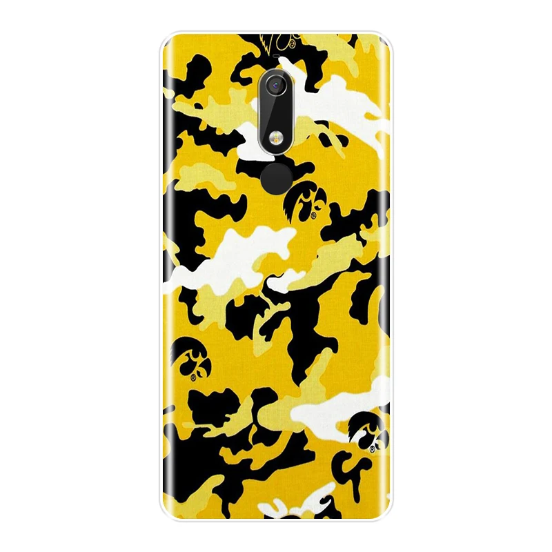 Задняя крышка для Nokia 2 1 3 5 6 7 Plus мягкий силиконовый камуфляжный чехол в стиле