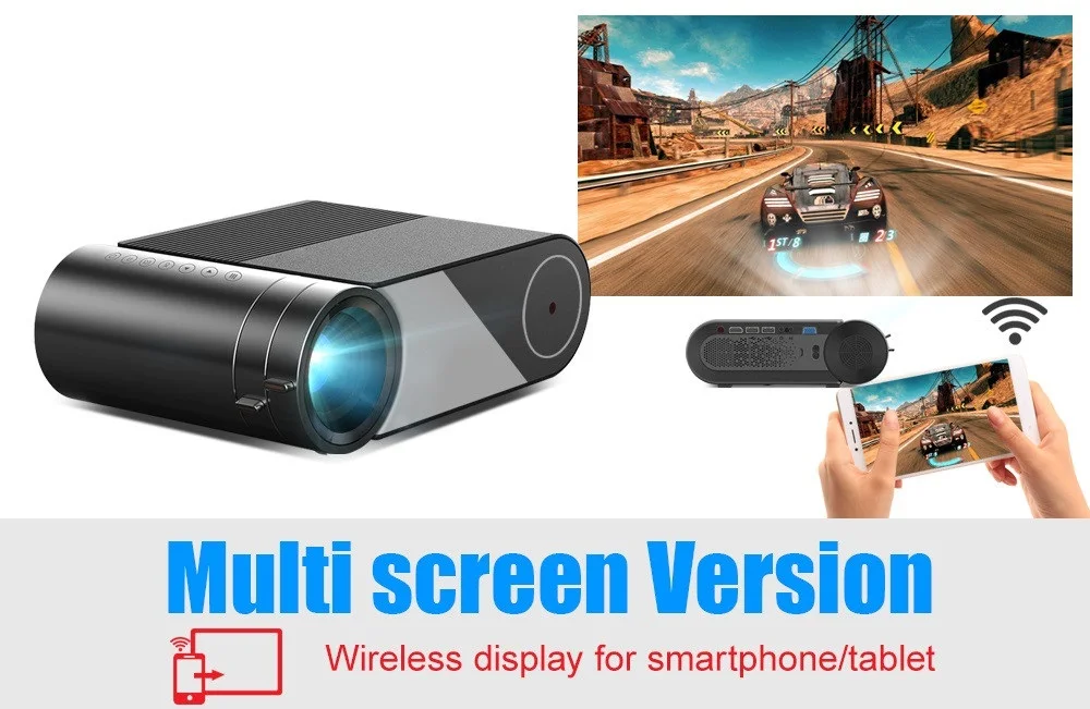 Full HD 1080P LED Portable Movie Game Home Theater Mini Projector (Option Multi-Screen For Smartphone) enlarge