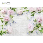 Фон для фотосъемки Laeacco с изображением деревянной доски и цветов, для новорожденных