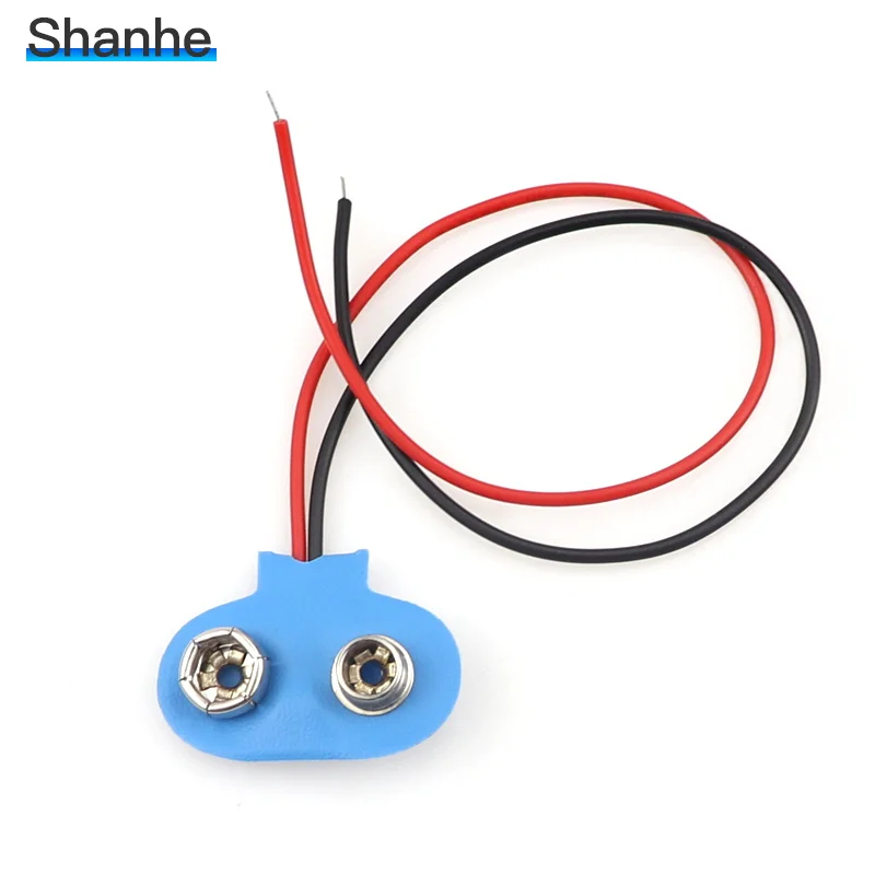 9 Вольт Разъем батареи 9 В защелкивающийся зажим свинцовый провод длина кабеля около 15 см - Цвет: Синий