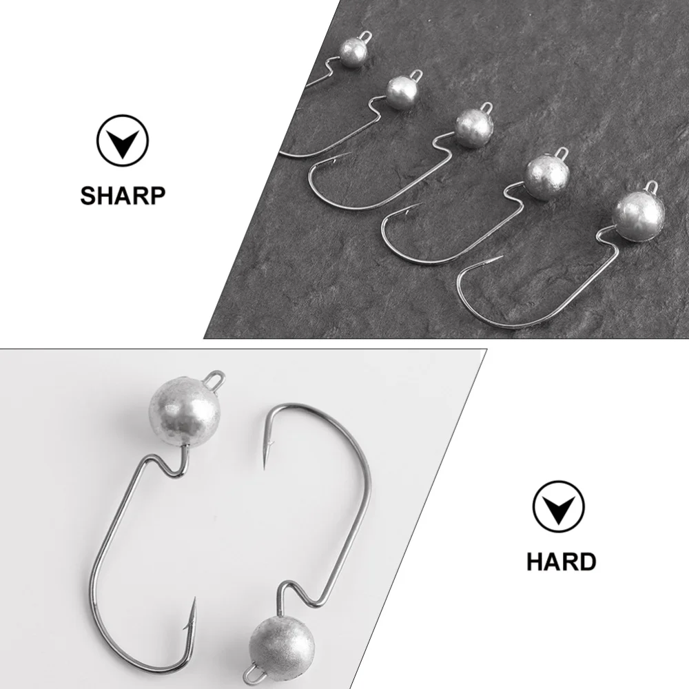 

50Pcs 3.5g Jig Head Fishing Hooks Sharp Fishing Lure Hooks Crank Bait Hooks
