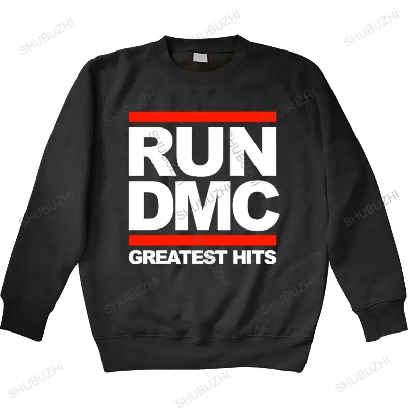 

Fashion New RUNer DMC Logo Rap Hip Hop Music Icon Men's Black sweatshirt thin style long Sleeve cotton sweatshirt for boys