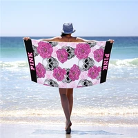 english letters rectangular beach towel microfiber towel cloth sunscreen shawl