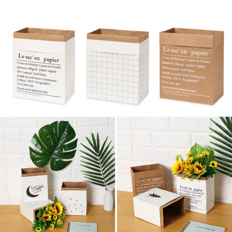 Утолщенный пакет из крафт бумаги декоративная сумка для хранения домашнего