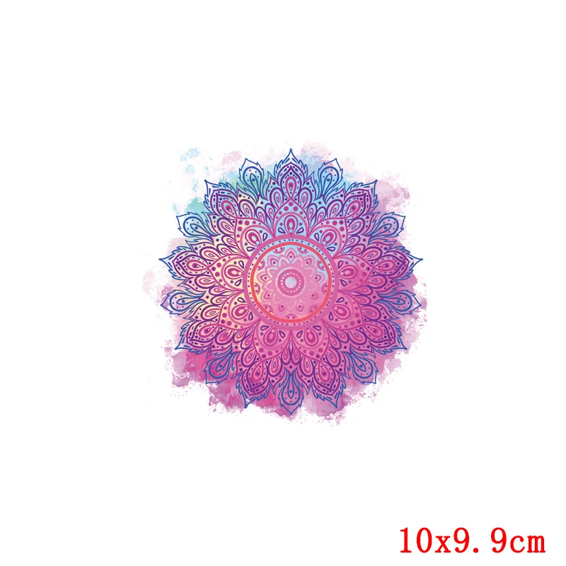 Нашивки с цветами мандалы для одежды термонаклейка переноса Термотрансферная