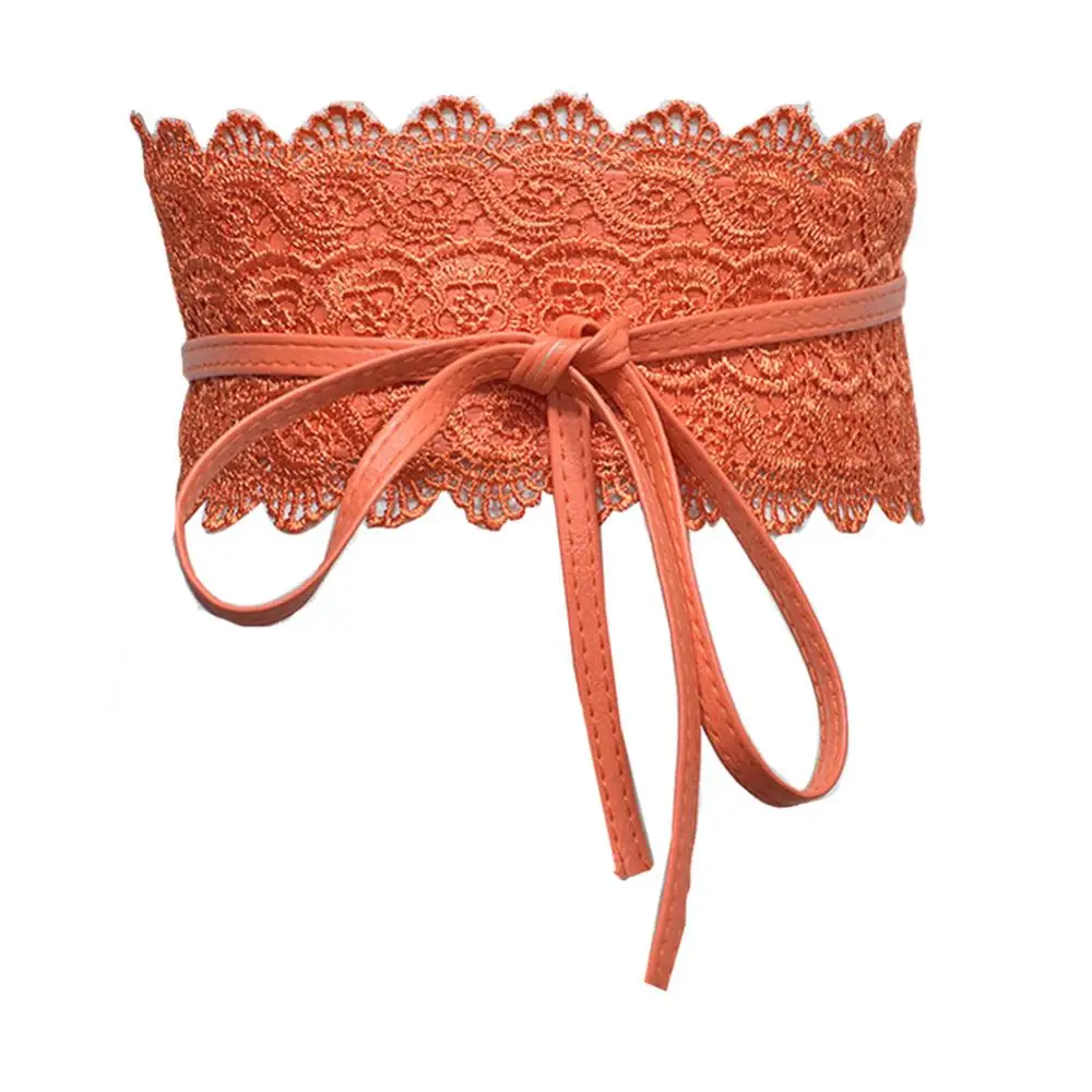 

50% Hot Sales Fashion Wide Lace Tie-up Women Waistband Dress Party Waist Band Belt Sash Decor
