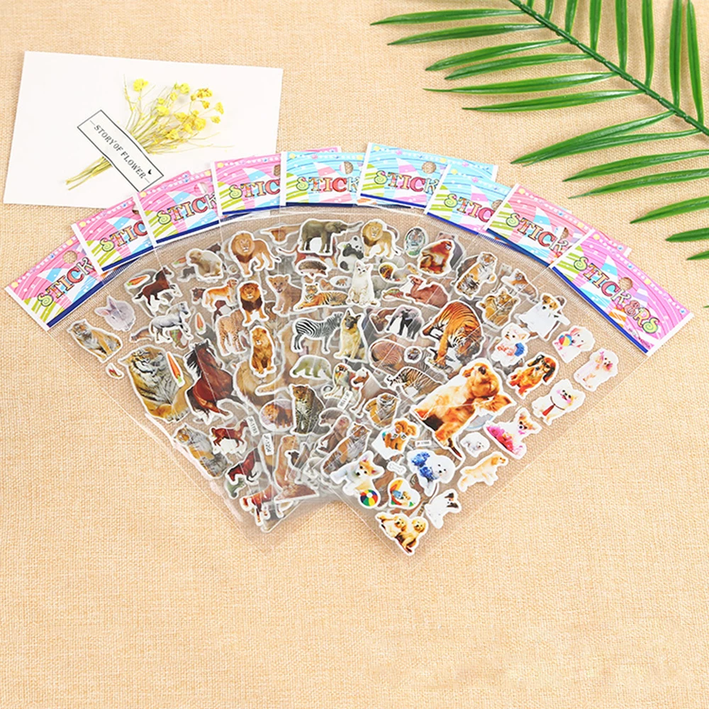 6 листов водонепроницаемые ПВХ наклейки с изображением животных Льва тигра