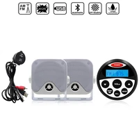 marine waterproof stereo bluetooth radio fm receiver car mp3 player4 marine speakerusb boat audio cable for rv atv motorcycle