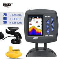 russian menulucky ff918 c100wds color screen boat fish finder dual frequency wired wireless water depth boat fish finder