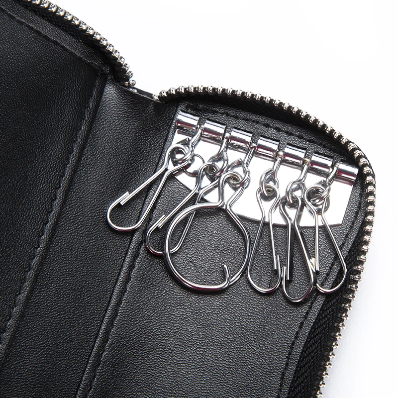 Women Wallet Credit Fashion Keychain Casual Solid Color Genuine Leather Bag Card Holder Id Card Holder Bank Bag for Ladies