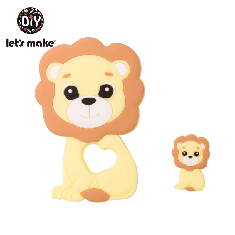 lion3 Let's Make 2 шт./компл. силиконовый Прорезыватель для зубов малышей игрушки Diy Аксессуары для колясок для соски с цепочкой, Еда Класс игрушки Детский Прорезыватель для зубов - Цвет: lion3