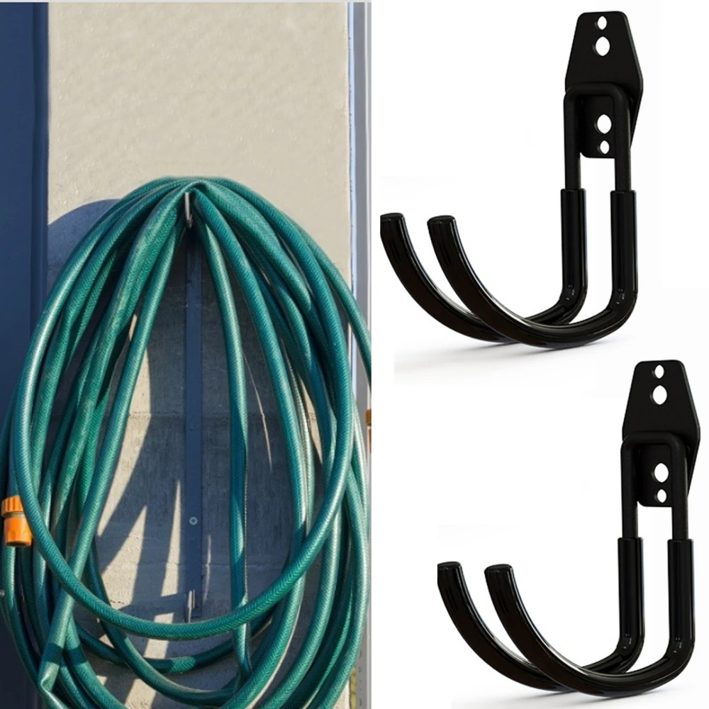 

2pcs Rust-free Garden Hose Pipe Reel Hook Hanger Wall Mounted Holder Organizer Tool Durable Portable Useful Hose Hook