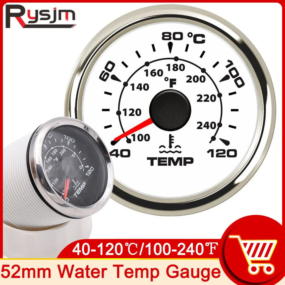 

2" 52mm Digital Car Water Temp Meter Water Temperature Gauge 12V 40-120℃ Celsius 100-240 Fahrenheit Autometer 7 Colors Backlight