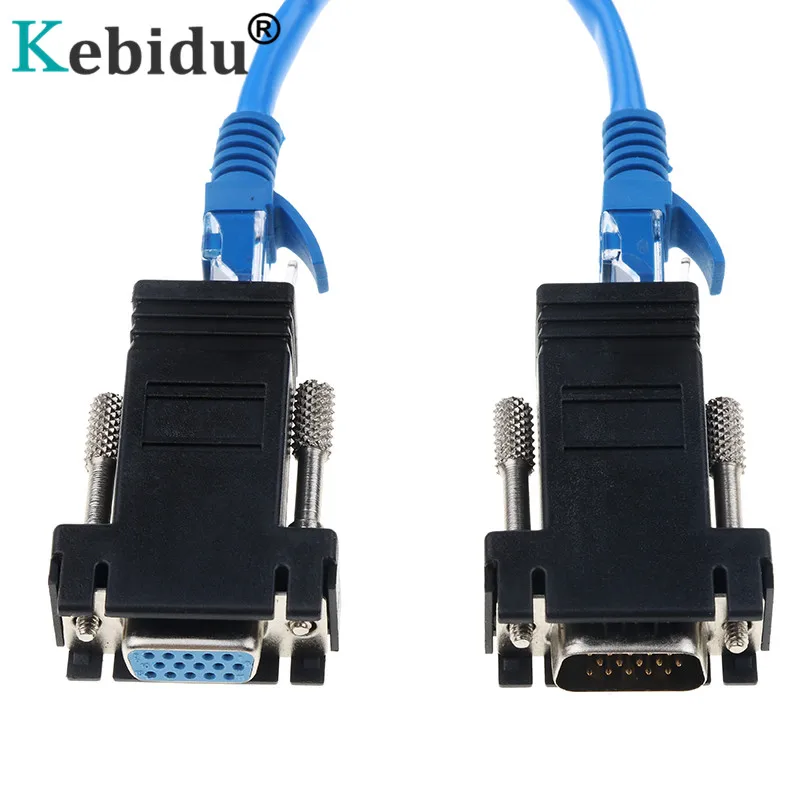 Удлинитель Kebidu RJ45 в VGA штекер к локальной сети CAT5e CAT6 сетевой Ethernet Кабель адаптер