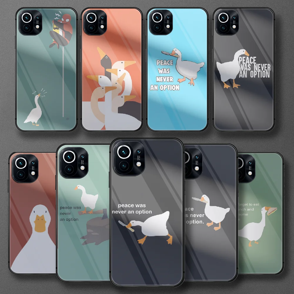 

Untitled Goose Tempered Glass Phone Case For Xiaomi Mi 9 10 11 T Poco X F M 2 3 Mix4 Pro Lite Ultra Nfc Cover Cell Black Cover
